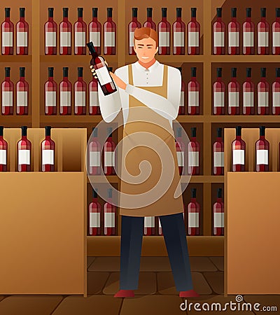 Wine Production Composition Vector Illustration