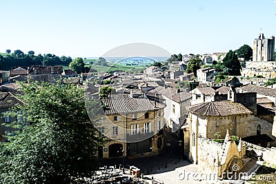 View on the town of Saint Emillion Editorial Stock Photo