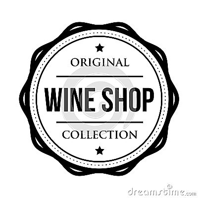 Wine shop logo vintage isolated label Vector Illustration