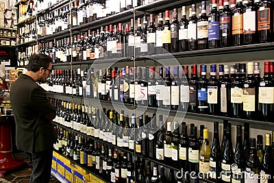 Wine shop in Rome Editorial Stock Photo