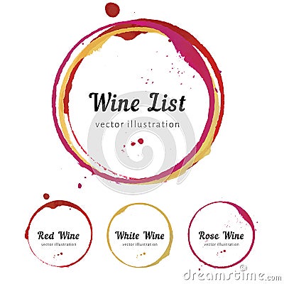 Wine stain circles Vector Illustration