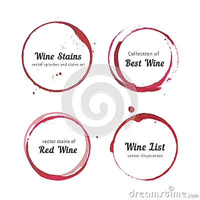 Wine stain circles Vector Illustration