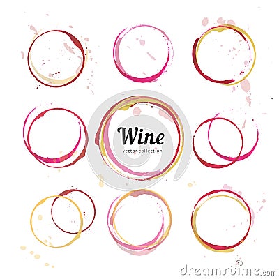 Wine stain circles Vector Illustration