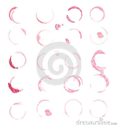 20 wine stains Vector Illustration