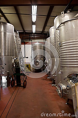 Wine Storage Tanks Stock Photo