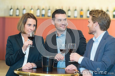 Wine tasting in bar Stock Photo