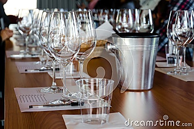 Wine tasting table Stock Photo