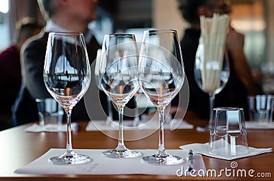 Wine tasting table Stock Photo