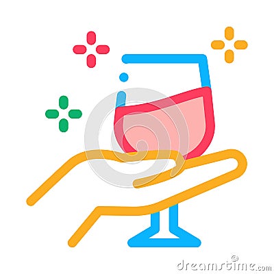 Wine testing icon vector outline illustration Vector Illustration