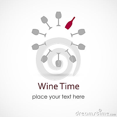 Wine Time Vector Illustration