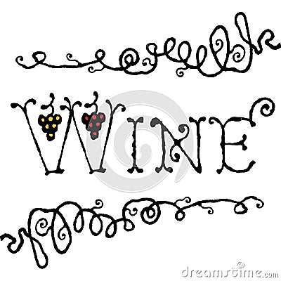 Wine title Vector Illustration