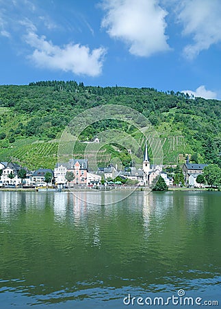 Wine Village of Alf,Mosel Valley,Germany Stock Photo