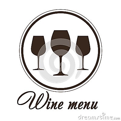 Wine, winery logo or icon, emblem. Label for menu design restaurant or cafe - vector Stock Photo