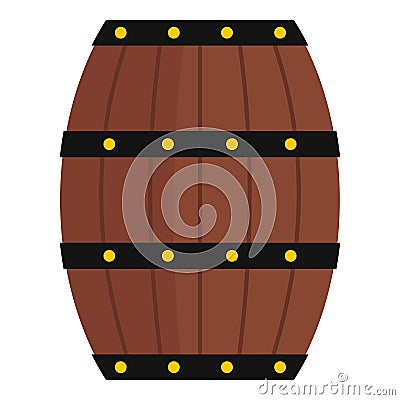 Wine wooden barrel icon isolated Vector Illustration