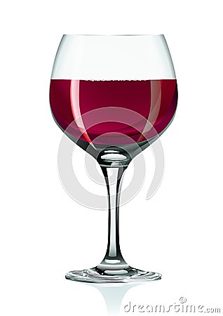 Wineglass and red wine Vector Illustration