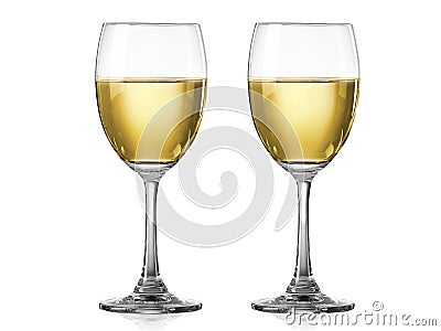 Wineglass wine in a glass isolated on white background Stock Photo