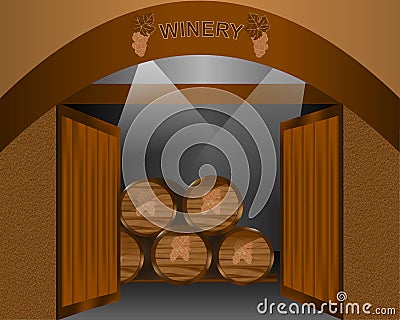 Winery, cdr vector Vector Illustration