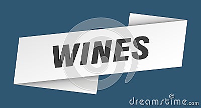 wines banner template. wines ribbon label. Vector Illustration