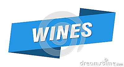 wines banner template. wines ribbon label. Vector Illustration