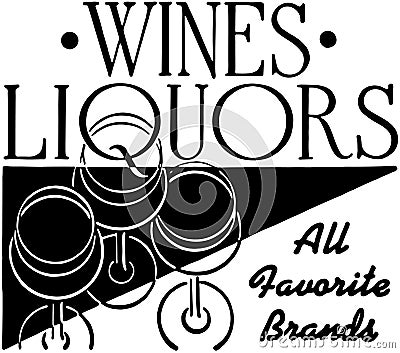 Wines Liquors Vector Illustration