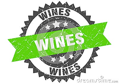 Wines stamp. wines grunge round sign. Vector Illustration