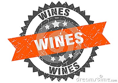 Wines stamp. wines grunge round sign. Vector Illustration