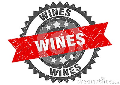 wines stamp. wines grunge round sign. Vector Illustration