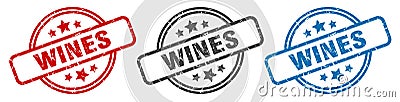 wines stamp. wines round isolated sign. Vector Illustration