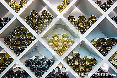 Wines Wooden Shelve Stock Photo