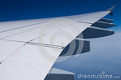 Wing of A-380 Stock Photo