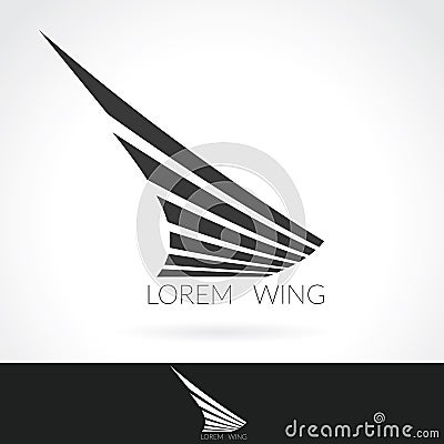Wing abstract Logo template for flight company, air shipping, airlines logotype or emblem Vector Illustration
