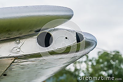 Wing aileron and metal airframe Stock Photo