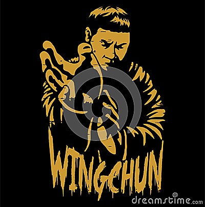 wing chun fighter art vector Vector Illustration