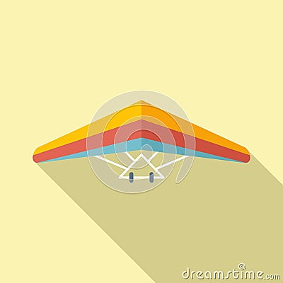 Wing hang glider icon flat vector. Para air Vector Illustration