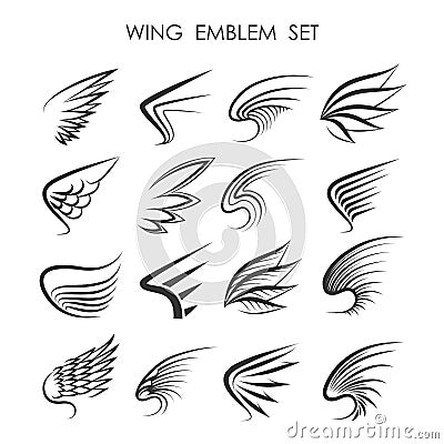 Wing Logo set Vector Illustration