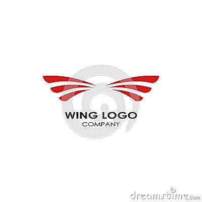 wing logo template, fly design vector icon illustration Cartoon Illustration