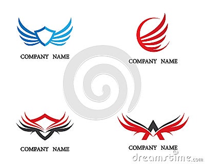 Wing Logo Template vector icon illustration Vector Illustration