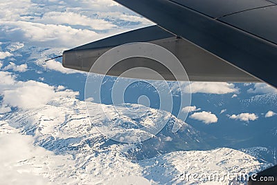 Wing over snow Stock Photo