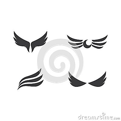 Wing set logo and symbol Vector Illustration