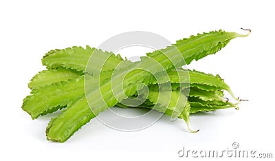 Winged bean on white background Stock Photo