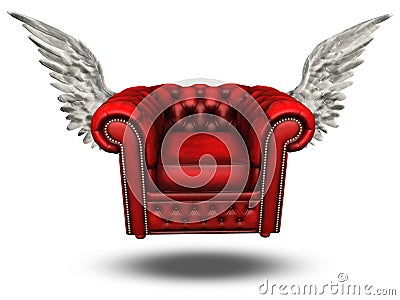 Winged Comfort Chair Stock Photo