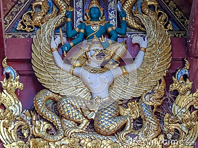 Winged creature from the Thai mythology Stock Photo