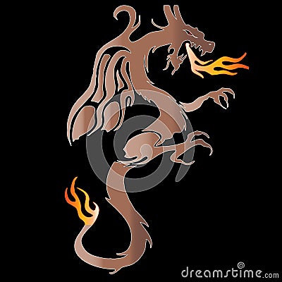 Winged dragon Stock Photo