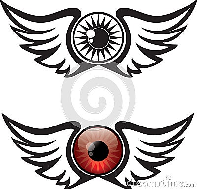 Winged Eye Illustration Vector Illustration