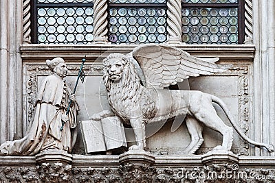 Winged lion Stock Photo