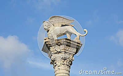 Winged Lion marble symbol of the Venice Stock Photo