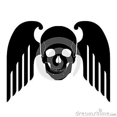 Winged skull Stock Photo