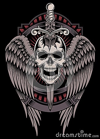 free shirt t graphics vector With Stuck Winged Royalty Images Sword Free Stock Skull