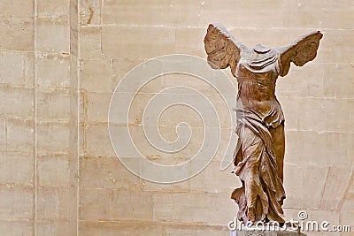 THE WINGED VICTORY OF SAMOTHRACE IN LOUVRE. Editorial Stock Photo