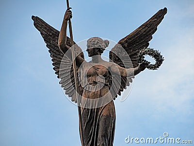 Winged Woman Statue Stock Photo